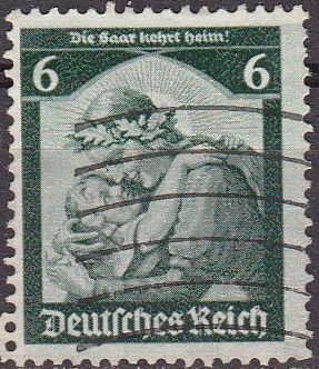 Alemania 1935 Scott 449 Sello º SAAR Bienvenidos a casa Welcoming home 6 Yvert 525 Deutsches Reich Allemagne Duitsland Germania Germany Alemagne Deutschland